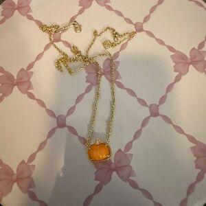 Kendra Scott Gold and Orange Pumpkin Necklace